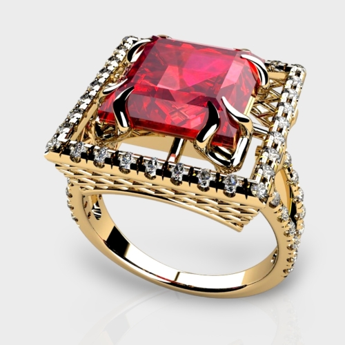 Madeline 14K Gold Lab Grown Diamond Ruby Ring