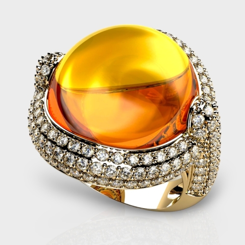 Madison 14K Gold Lab Grown Diamond Citrine Ring