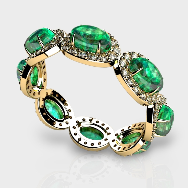 Nevaeh 14K Gold Lab Grown Diamond Emerald Ring