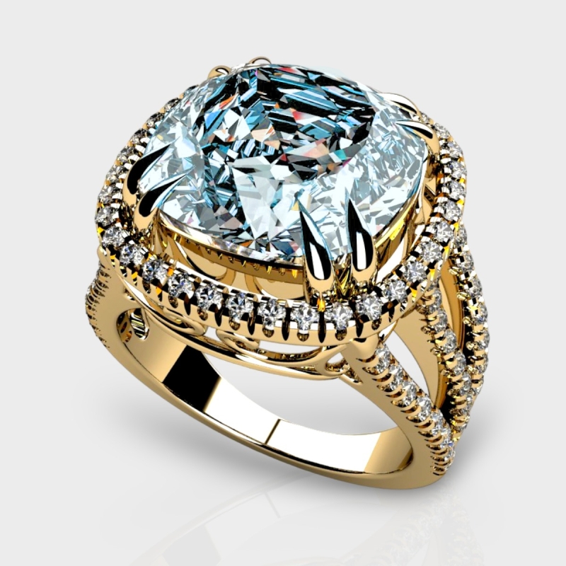 Parker 14K Gold Lab Grown Diamond Aquamarine Ring