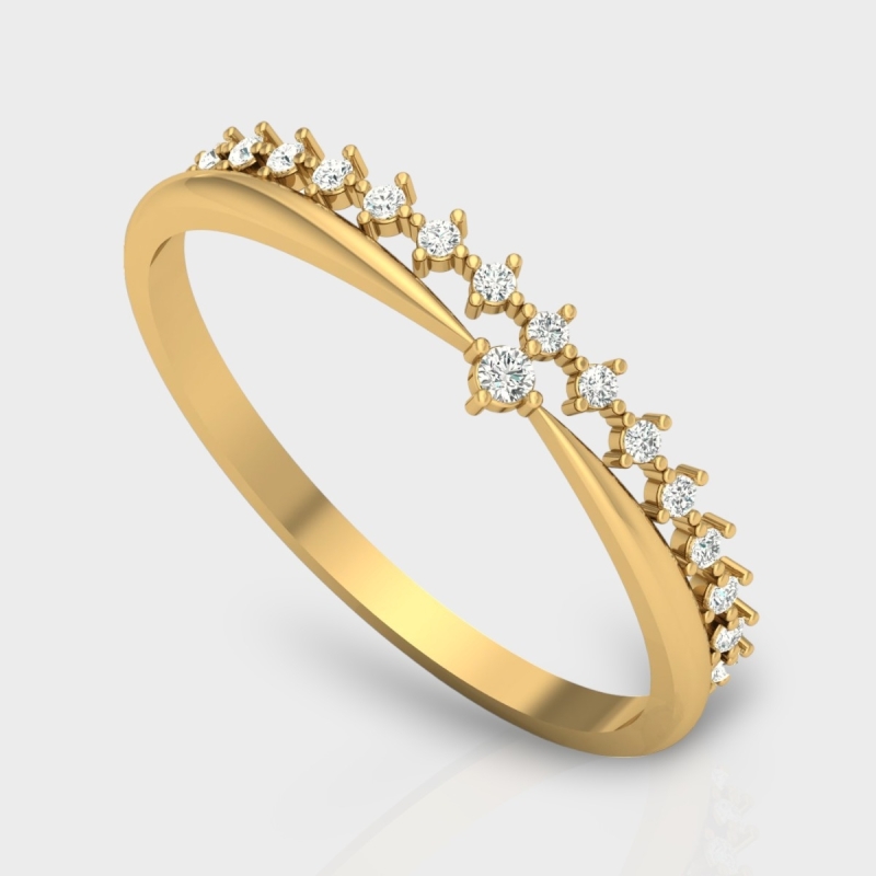 Asha 14K Gold 0.22 Carat Natural Diamond Ring