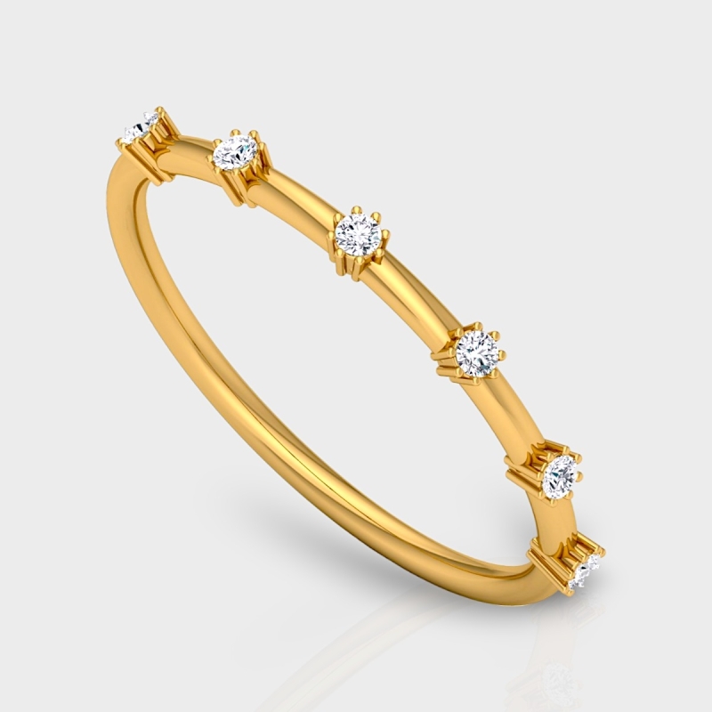 Bano 14K Gold 0.08 Carat Natural Diamond Ring