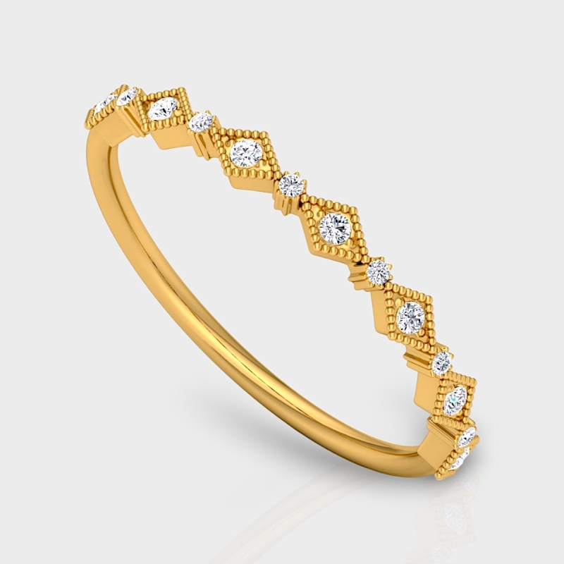 Pooja 14K Gold 0.08 Carat Natural Diamond Ring