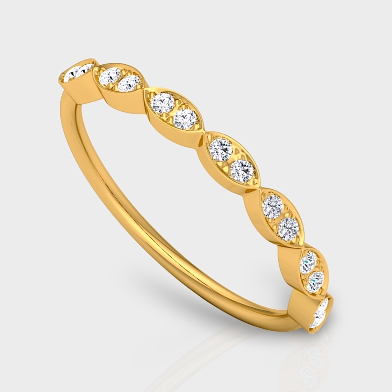 Bani 14K Gold 0.12 Carat Natural Diamond Ring