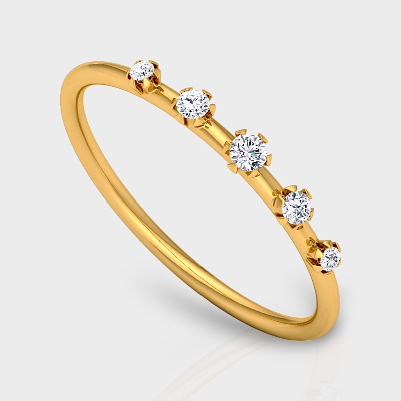 Sachi 14K Gold 0.08 Carat Natural Diamond Ring