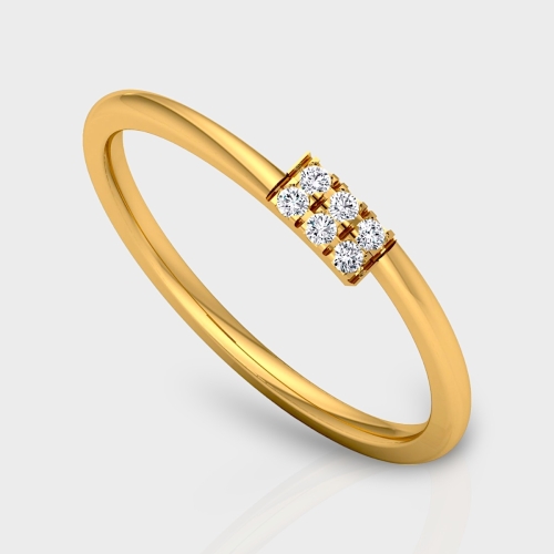 Aachi 14K Gold 0.06 Carat Natural Diamond Ring