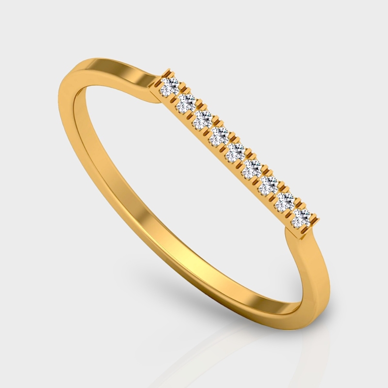 Disha 14K Gold 0.04 Carat Natural Diamond Ring