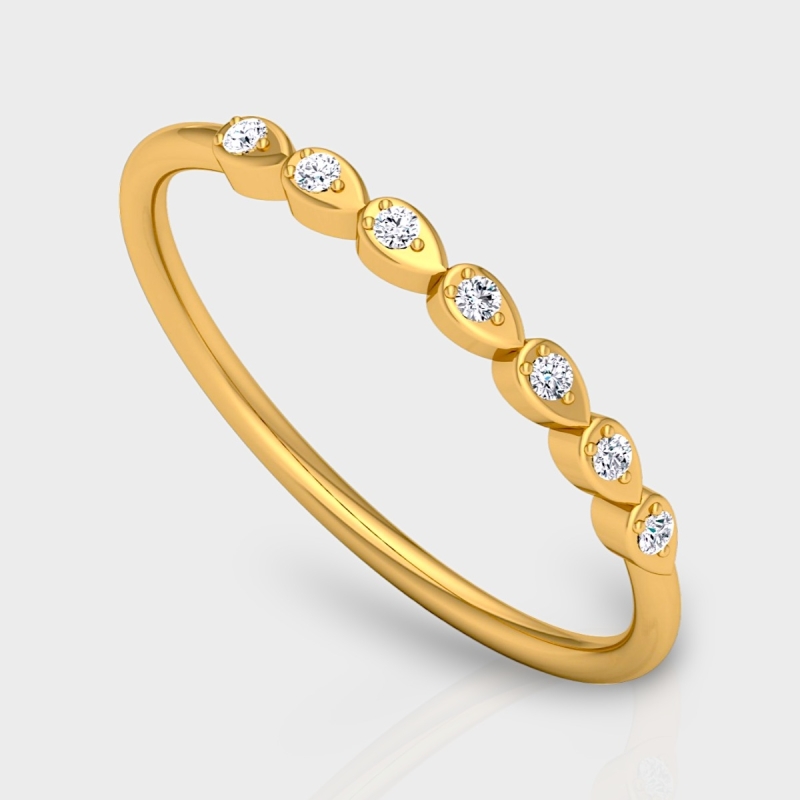Ritika 14K Gold 0.05 Carat Natural Diamond Ring