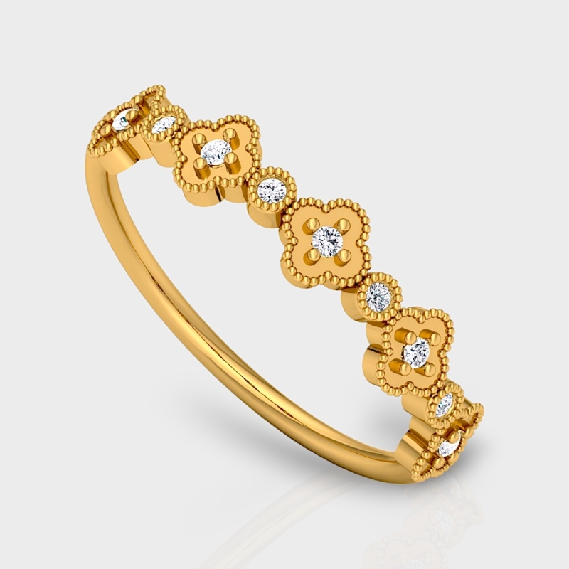 Lina 14K Gold 0.07 Carat Natural Diamond Ring
