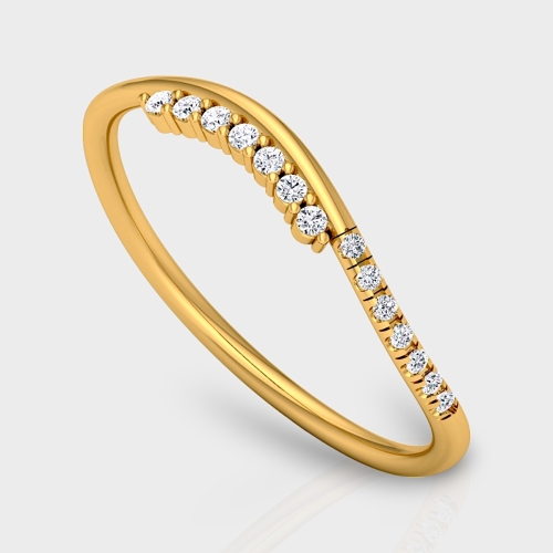 Ayushi 14K Gold 0.08 Carat Natural Diamond Ring