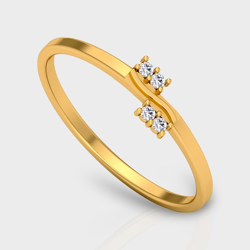 Varsha 14K Gold 0.04 Carat Natural Diamond Ring