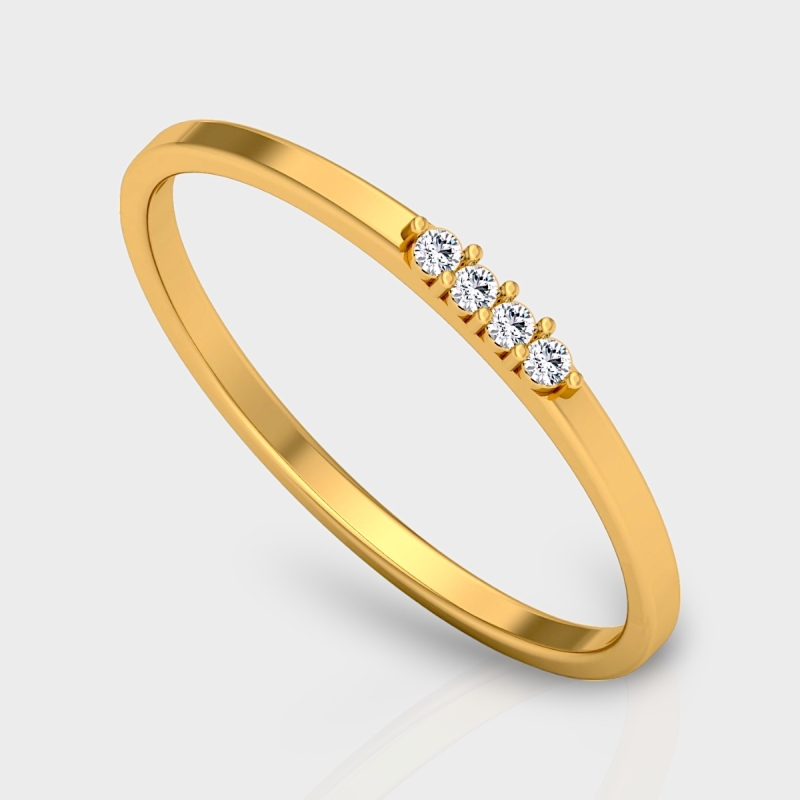 Avi 14K Gold 0.04 Carat Natural Diamond Ring