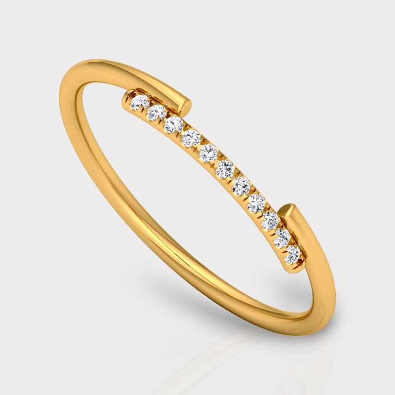Vidhi 14K Gold 0.05 Carat Natural Diamond Ring
