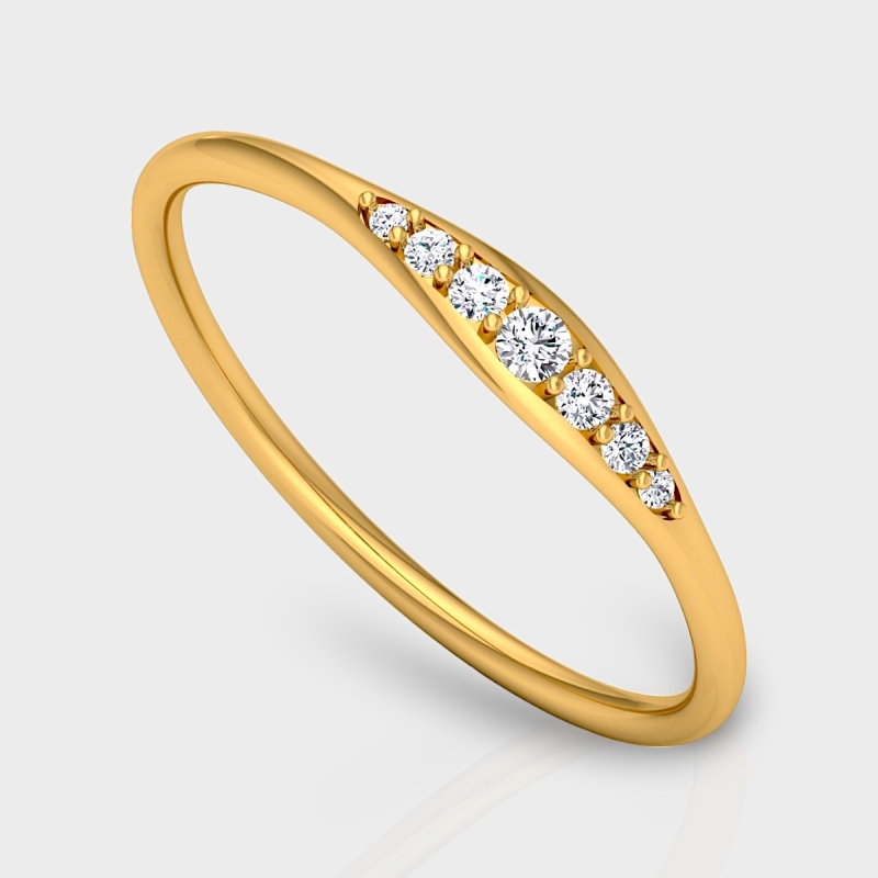 Tripti 14K Gold 0.07 Carat Natural Diamond Ring