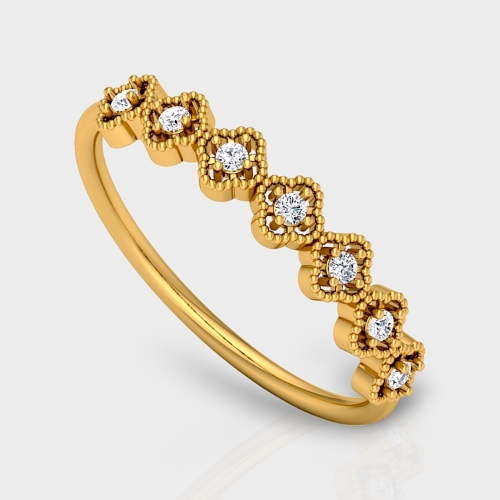 Shantii 14K Gold 0.09 Carat Natural Diamond Ring