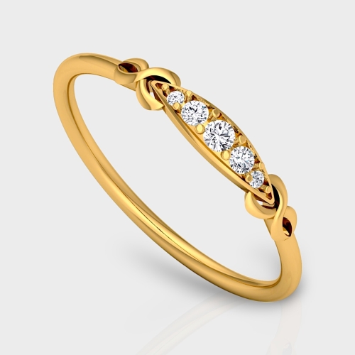 Sanjh 14K Gold 0.08 Carat Natural Diamond Ring