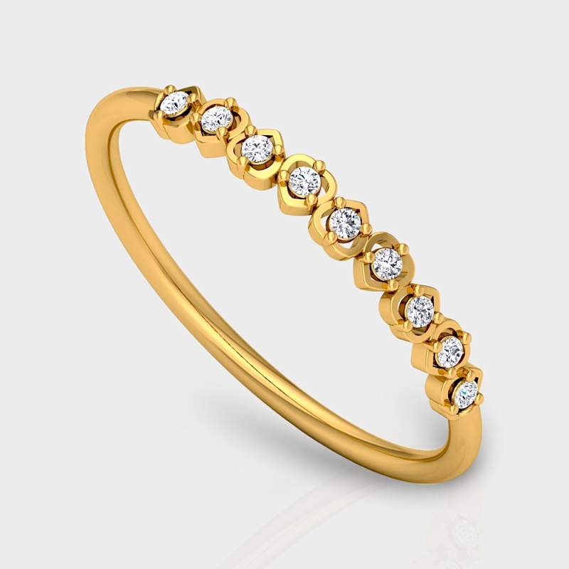 Dhwani 14K Gold 0.06 Carat Natural Diamond Ring