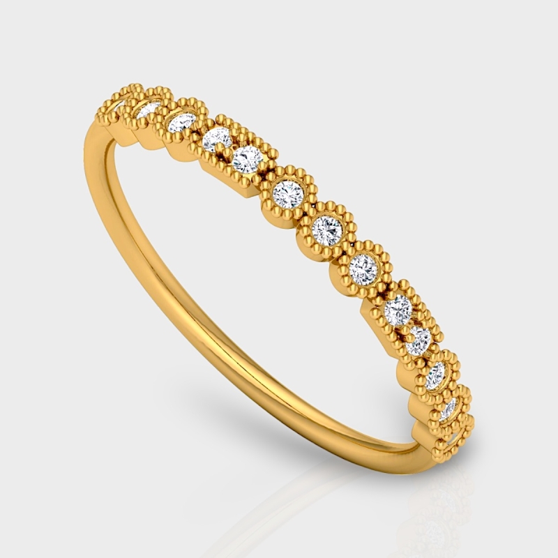 Roop 14K Gold 0.11 Carat Natural Diamond Ring