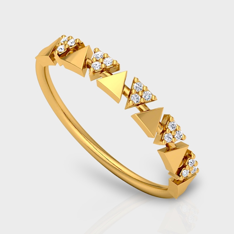 Gulab 14K Gold 0.06 Carat Natural Diamond Ring