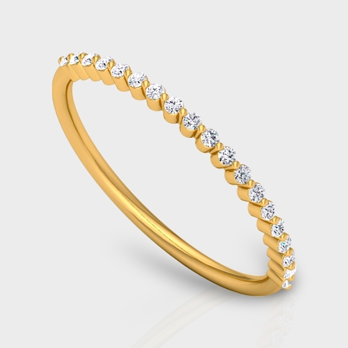 Karvi 14K Gold 0.12 Carat Natural Diamond Ring