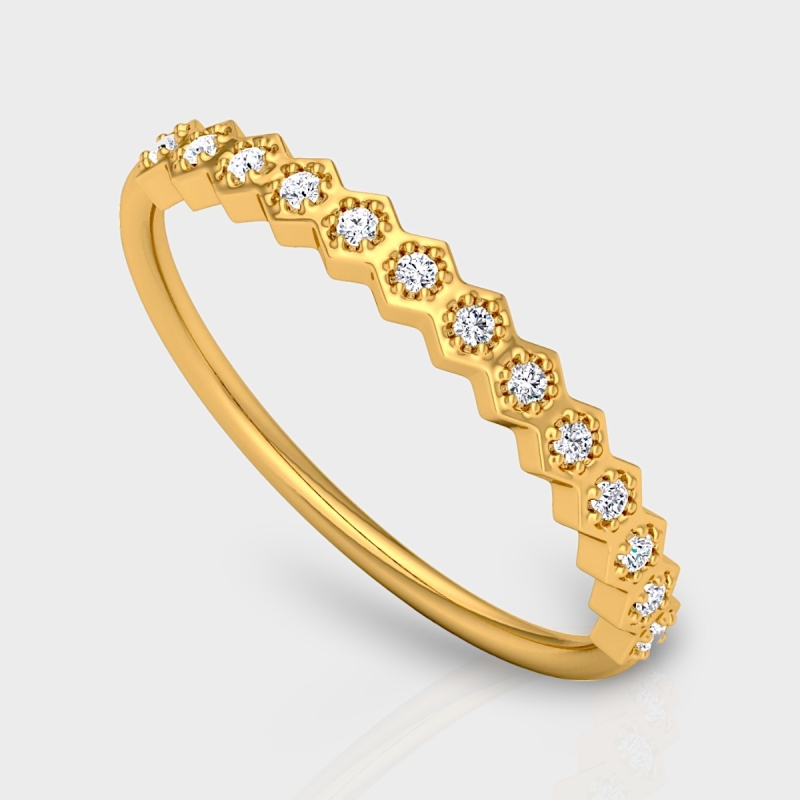 Laila 14K Gold 0.08 Carat Natural Diamond Ring