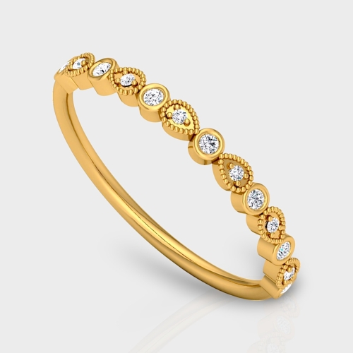 Mahi 14K Gold 0.08 Carat Natural Diamond Ring