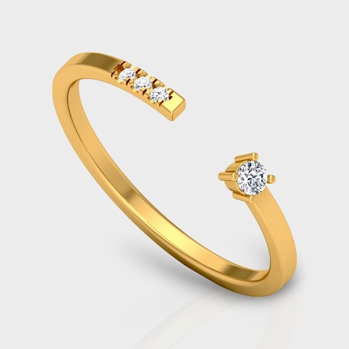 Chandra 14K Gold 0.06 Carat Natural Diamond Ring