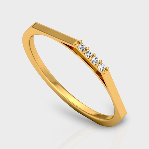 Bhumi 14K Gold 0.03 Carat Natural Diamond Ring