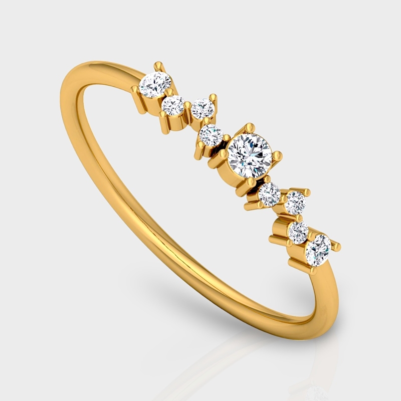 Aastha 14K Gold 0.15 Carat Natural Diamond Ring