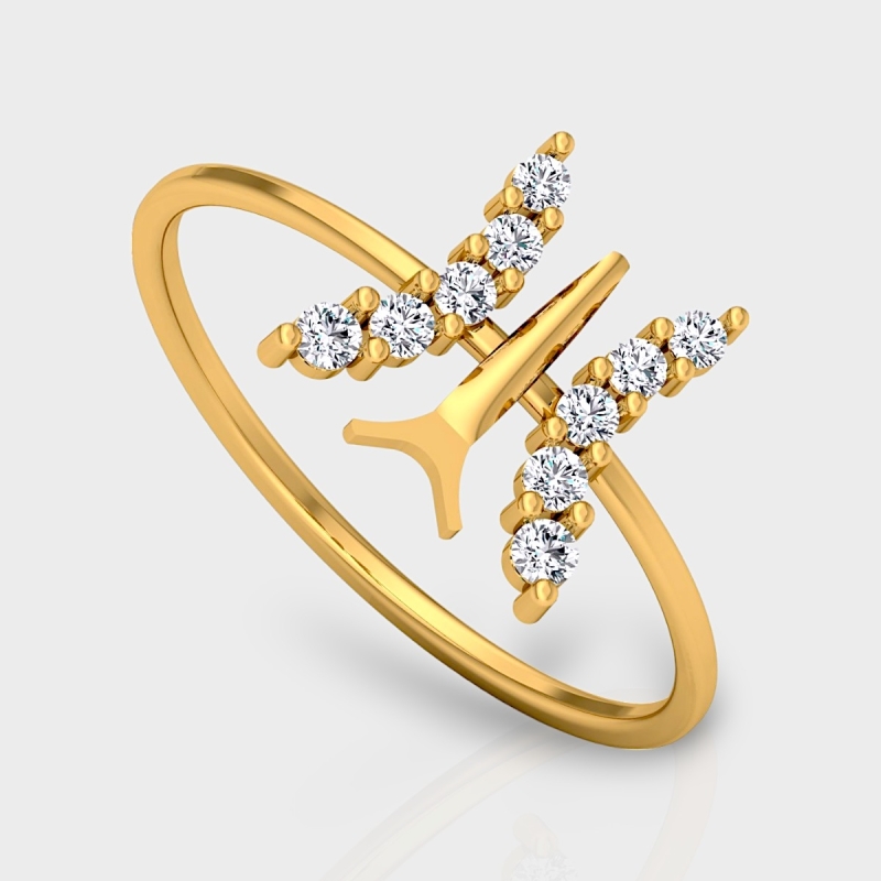 June 14K Gold 0.16 Carat Natural Diamond Ring