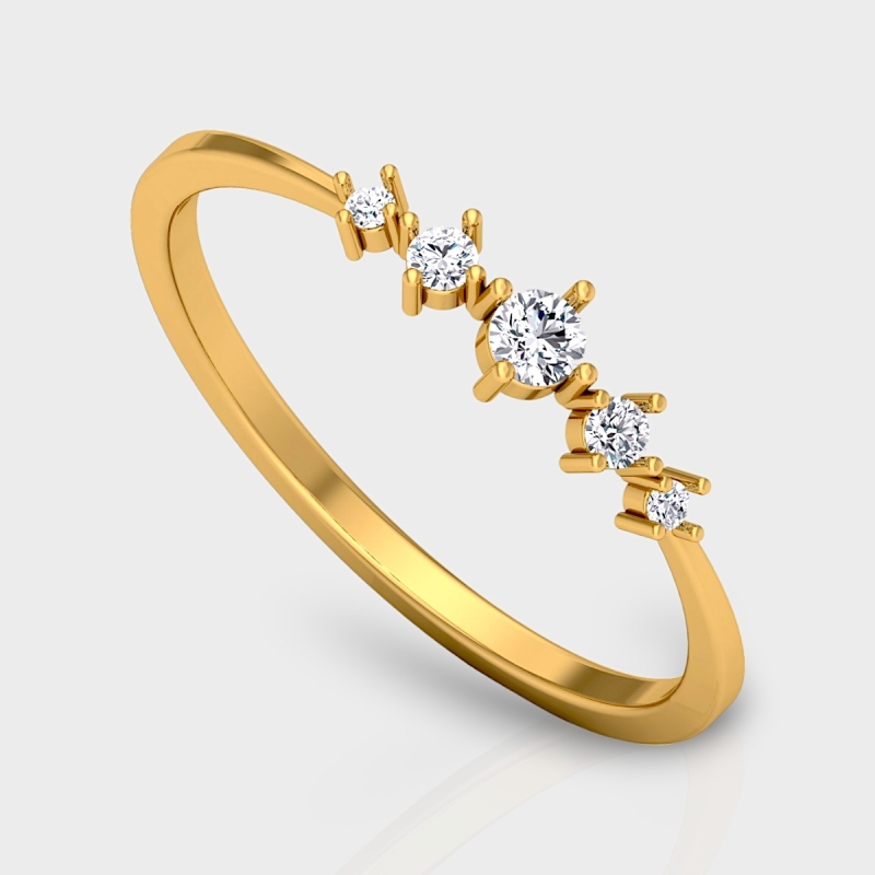 Kasi 14K Gold 0.12 Carat Natural Diamond Ring