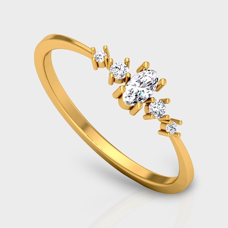 Anuja 14K Gold 0.18 Carat Natural Diamond Ring