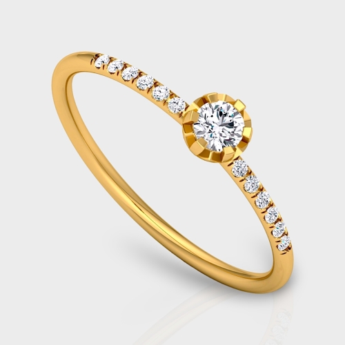 Aashvi 14K Gold 0.20 Carat Natural Diamond Ring