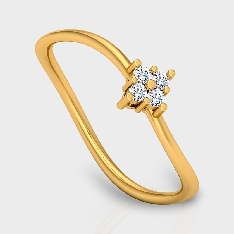 Aanya 14K Gold 0.07 Carat Natural Diamond Ring