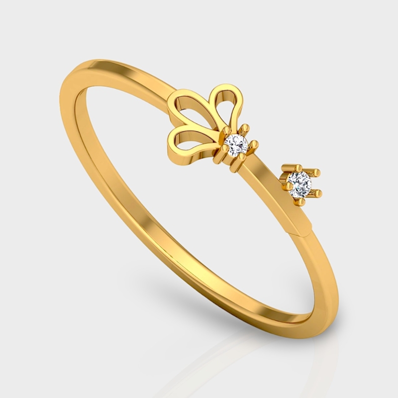 Kisna 14K Gold 0.02 Carat Natural Diamond Ring