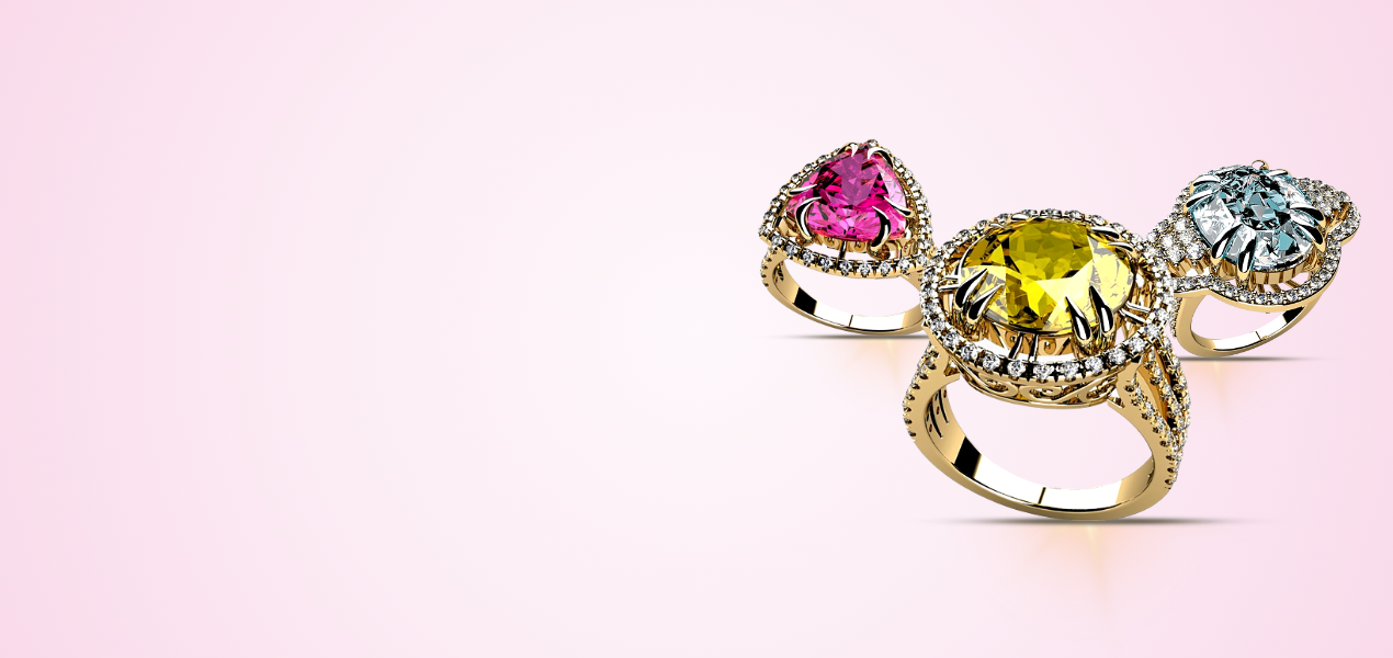 A stunning collection of colorful cocktail rings